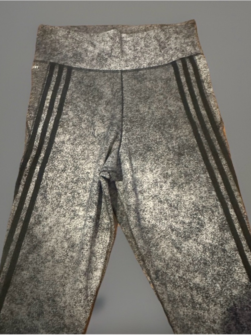Adidas Metallic Silver/Black Aeroready Active Leggings with Side Stripes - Picture 3 of 5